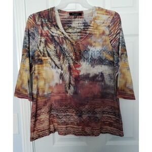 B.L.U.E Womans Plus Shirt Size 2X Short Sleeve